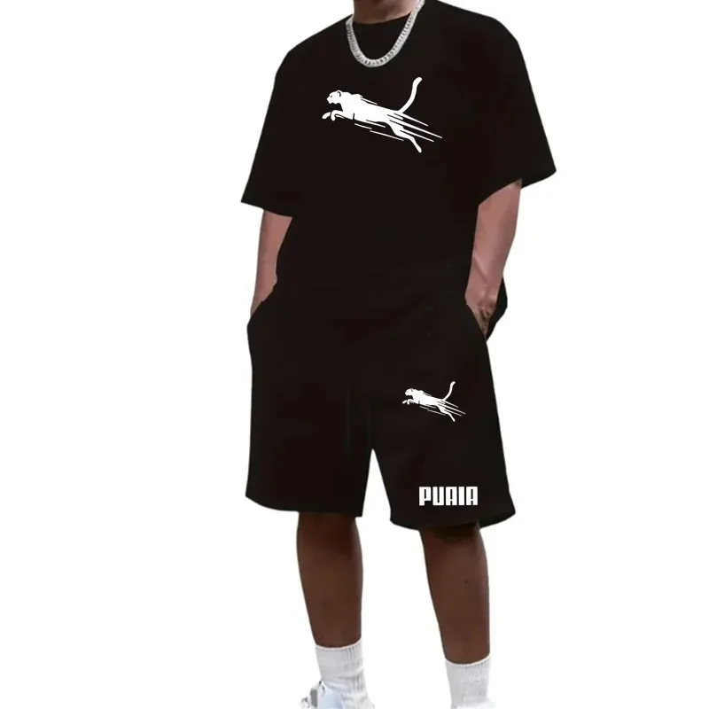 

Fashion and Casual Summer Outdoor Sports Set Men's Breathable T-shirt and Shorts Casual Fashion Two-piece Set