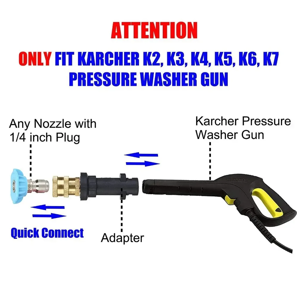 Specially Used as Accessories For KARCHER High-pressure Water Gun K2K7 Quick Adapter Car Washing Nozzle Five Color Foam Pot