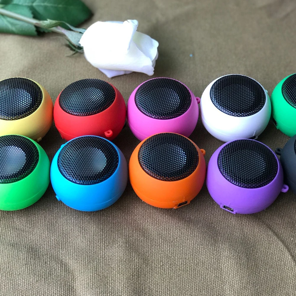 

USB Rechargeable Wired Speaker 3.5mm Aux Input Built-in Cable Compact Portable Laptop Phone Tablet Desktop External Audio Device