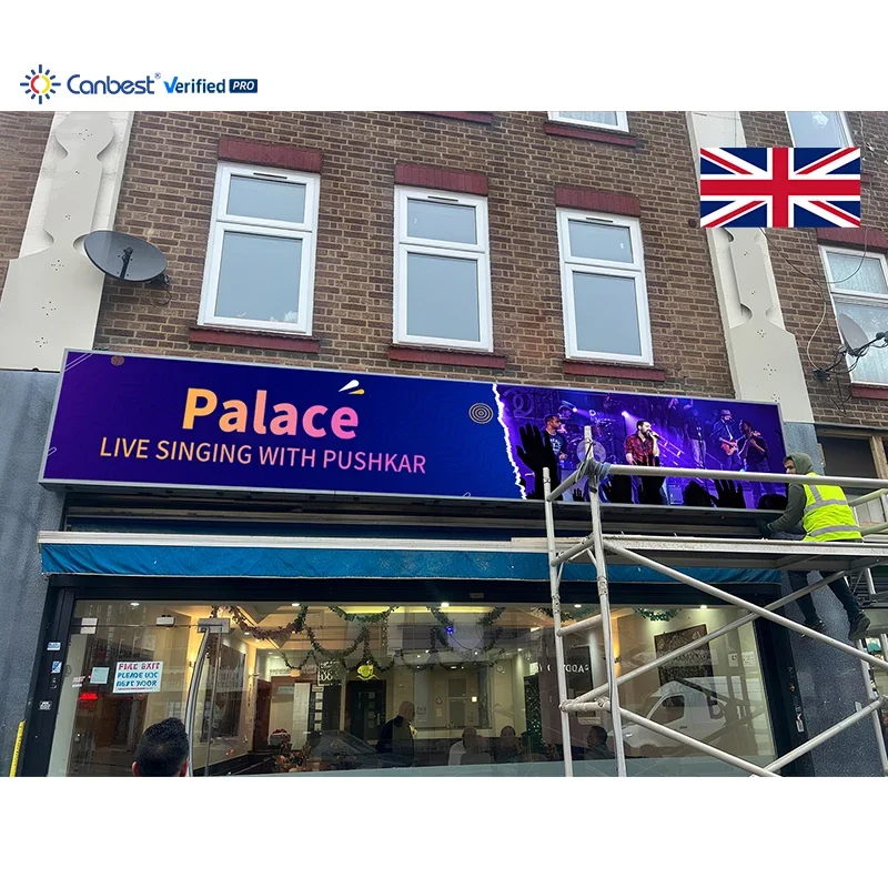 P4 5760X960mm 18.9X3.15ft IP66 Waterproof Outdoor LED Display Screen Commercial LED Billboard for UK Building Entrance Signage