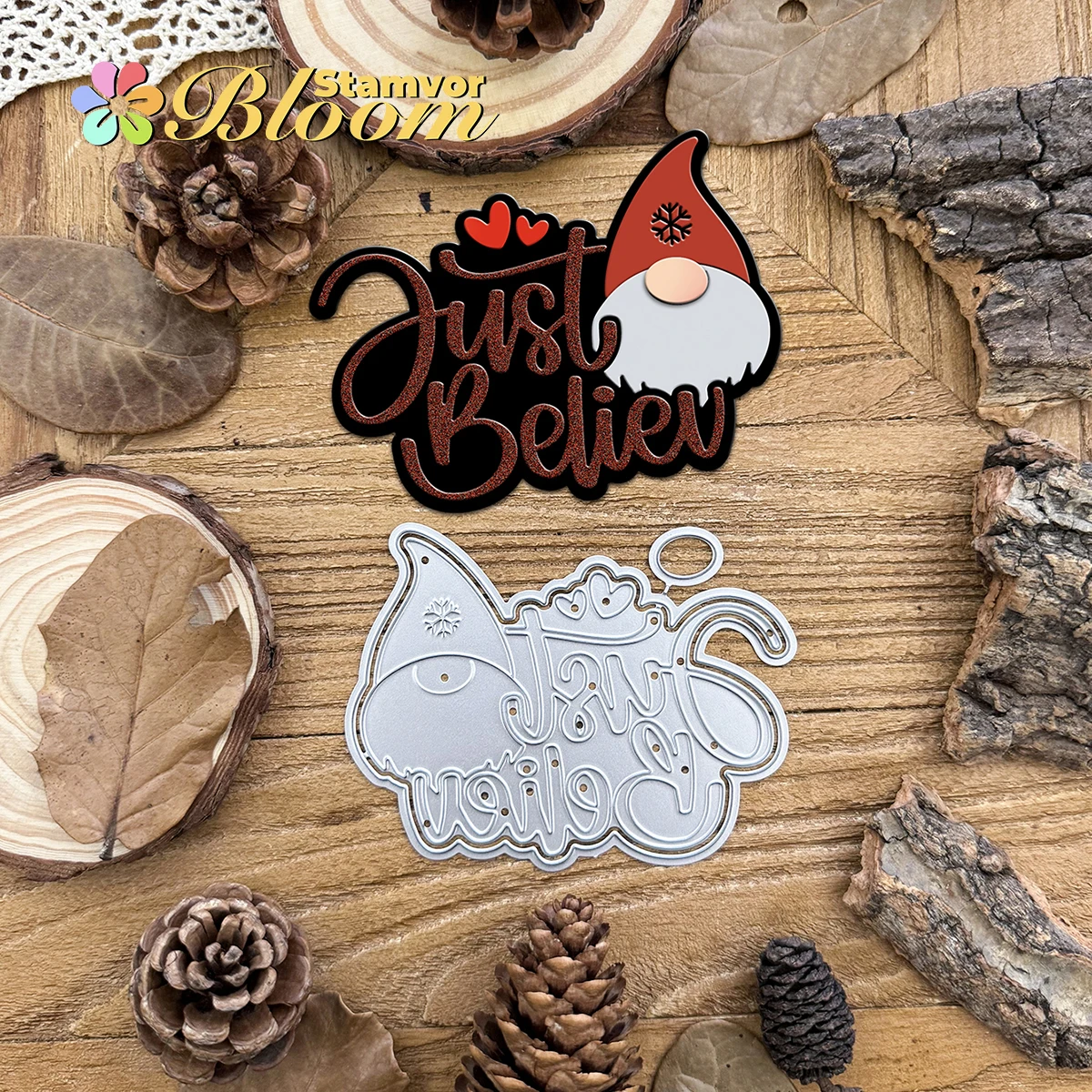 Schöne NUR GLAUBE Liebe Gnome Schichten Titel Worte Metall Stanzformen Scrapbooking Dekorative Prägung