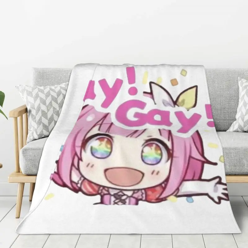 Custom Sofa Fleece Gay Gay Otori Emu Anime Cartoon Throw Blanket Warm Flannel Blankets for Bedroom Travel Couch Bedspreads