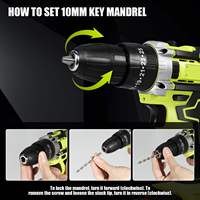 Cordless Impact Drill High Power recharged 1350rpm High Speed Electric Screwdriver Electric Hammer Drill Tools With 2 Battery