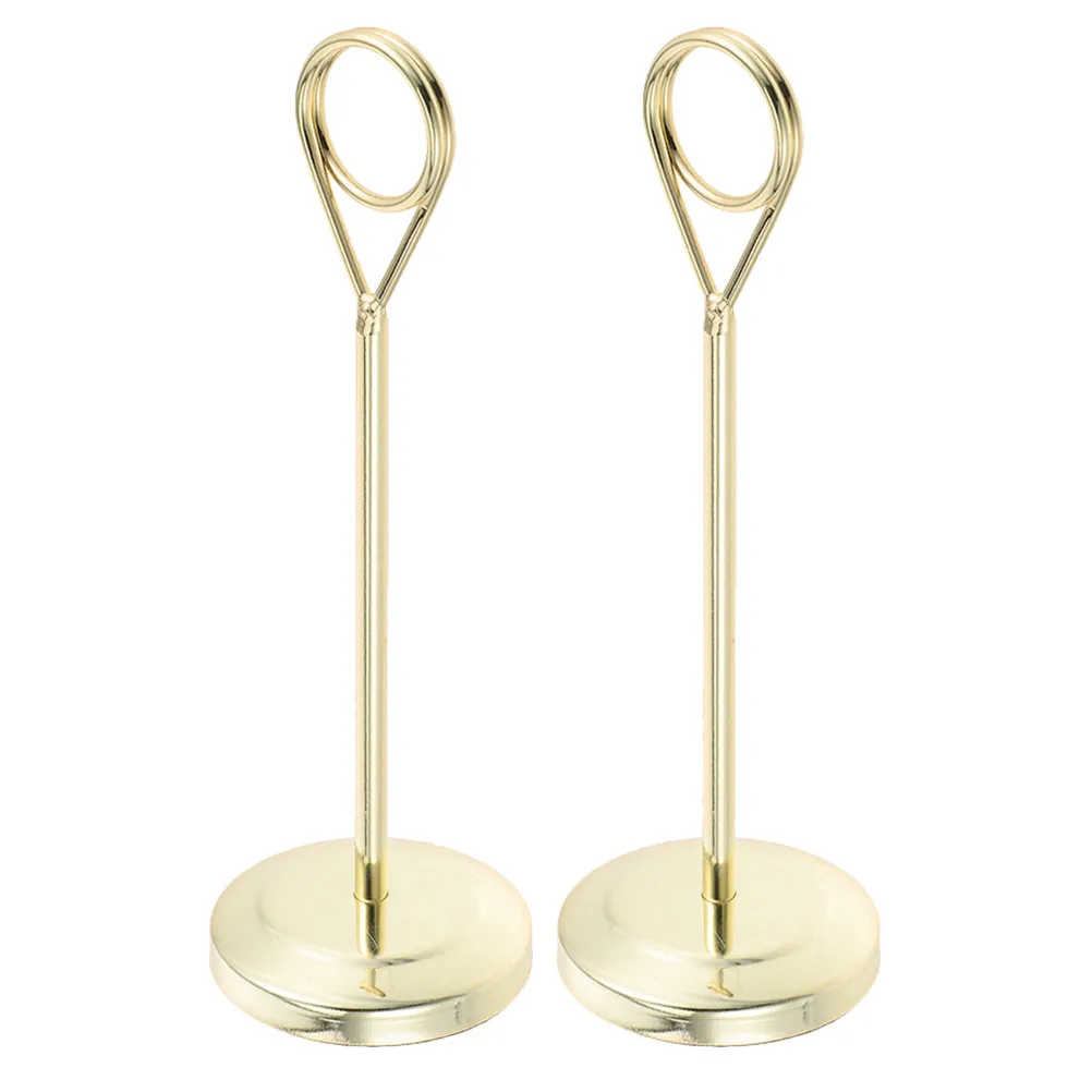 2Pcs Stainless Steel Mirror Finish Table Number Stand Elegant Place Card Holder for Banquet Wedding Hotel Fine Dining Memo Note
