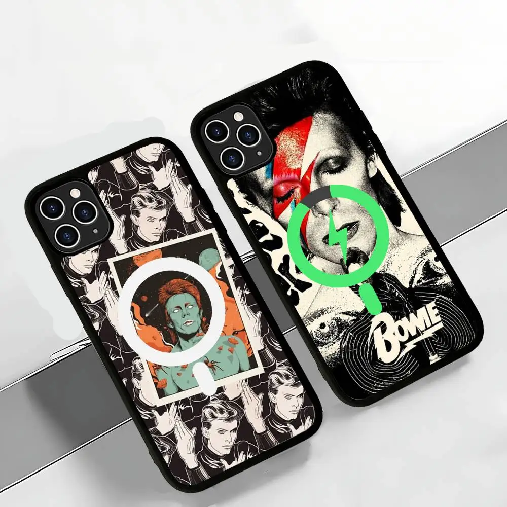 D-David Hot Singer B-Bowie Handyhülle für iPhone 16 15 14 13 12 11 17 Pro Max Plus magnetische kabellose Abdeckung