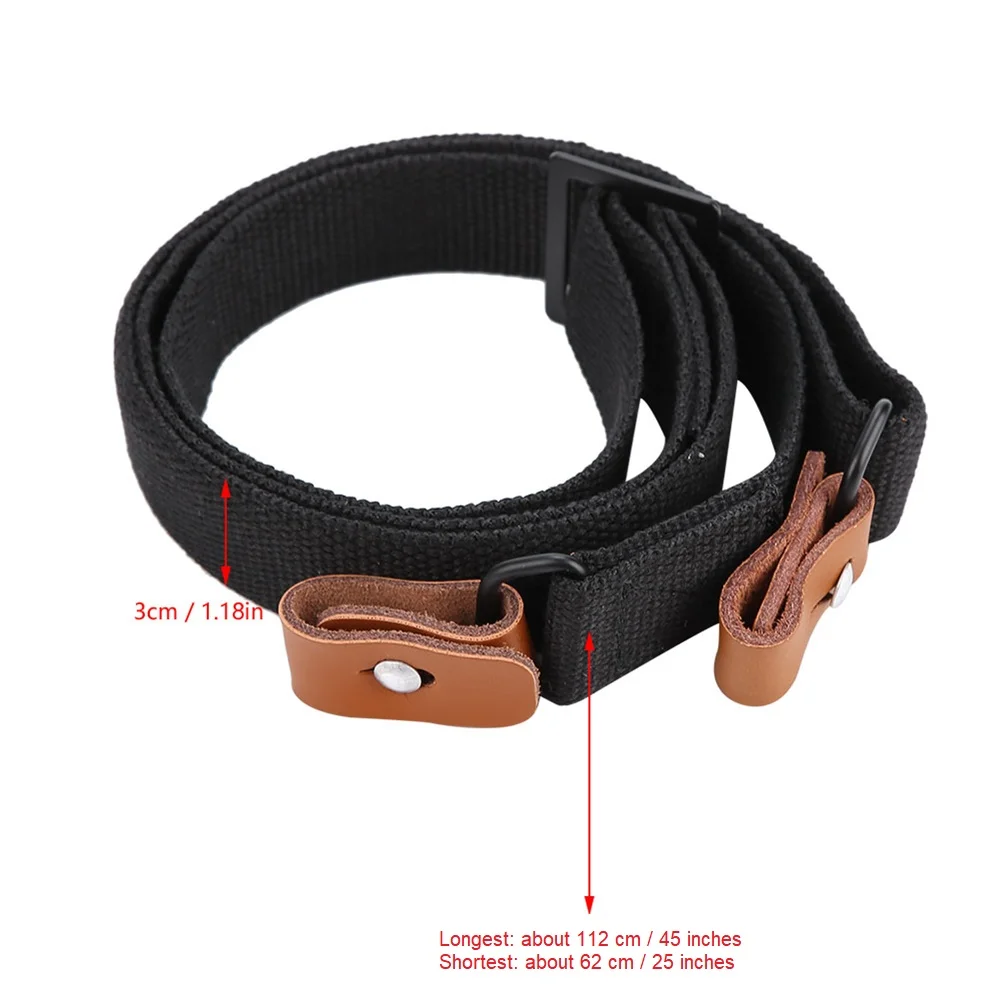 เชือกสำหรับล่าสัตว์กลางแจ้งพร้อมเชือกปืนทำจากหนังวัวเข็มขัดทหารปรับได้สายคล้องสองจุดอเนกประสงค์