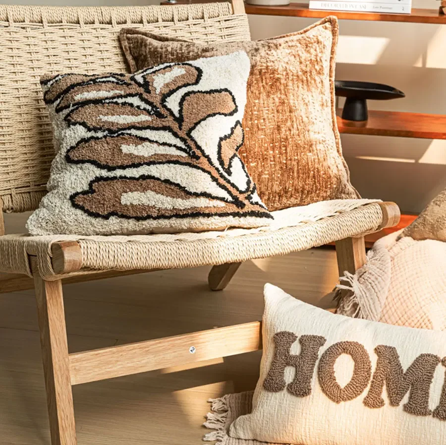 

Light luxury Cushion Cover Maillard Color System Nordic Simple American Style Pillow Case For Sofa Bed Living Room Home Decor