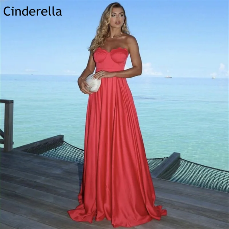 Fashion Prom Dresses Sweetheart A-Line High Quality Satin Prom Dresses With Lace Up Back vestidos de fiesta de noche Newest