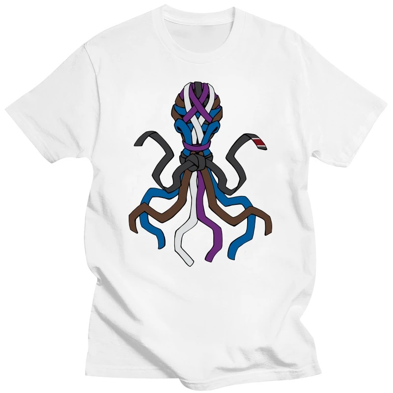 T-shirt BJJ Brazillian Jiu-jitsu Belt Octopus Summer New Fashion Short Sleeve Cotton Print T Shirt Tees Harajuku Streetwear