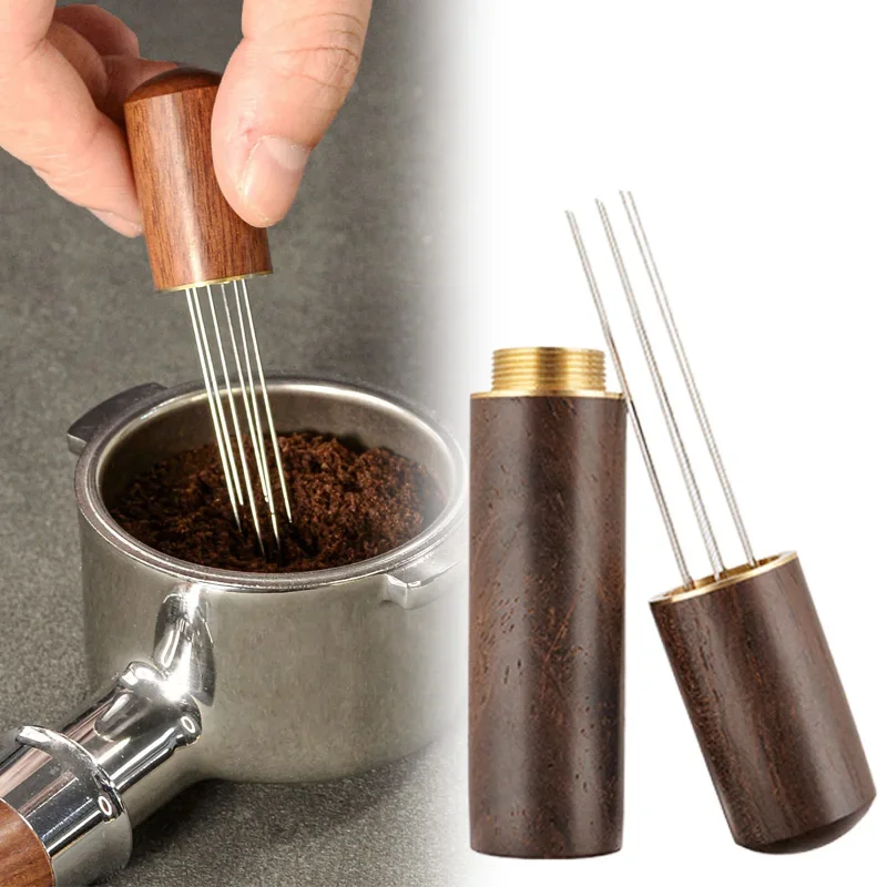 

5 Needle Coffee Powder Tamper Espresso Coffee Stirrer Coffee Accessories Wood Handle Distributor Cafe Tool Barista Frother Milk