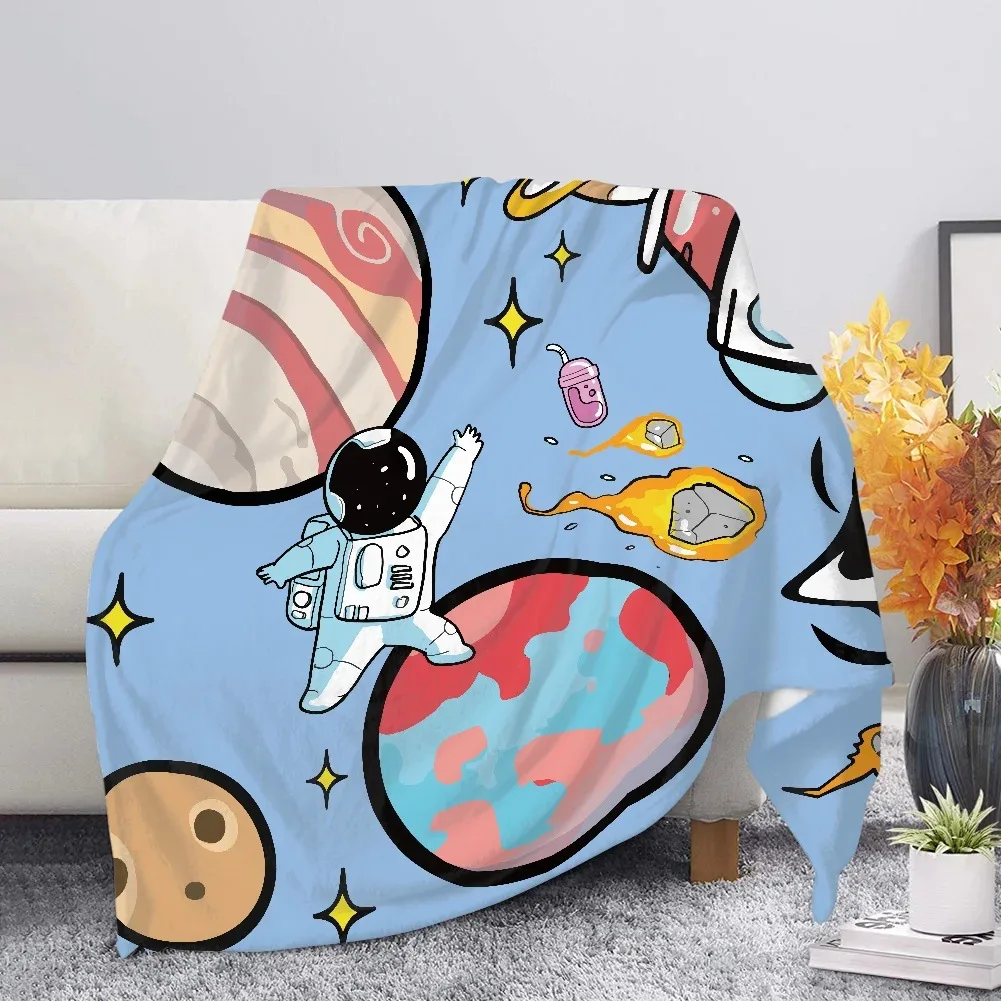 

Бархатное фланелевое одеяло из полиэстера с цифровым принтом астронавта для спальни, флисовое мягкое одеяло для дивана, одеяла для кроватей