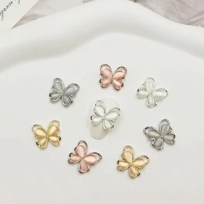 

10Pcs Hollow Design Nail Art Butterfly Charms Alloy 4 Colors Butterfly Shaped Charms Jewelry For Nail Art Accessories