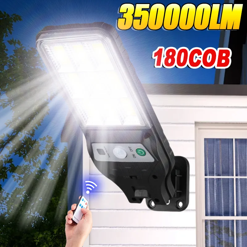 

180COB Solar Light Outdoor LED Solar Lamp Motion Sensor Street Light Waterproof Wall Light Garden Outdoor Patio Decoration