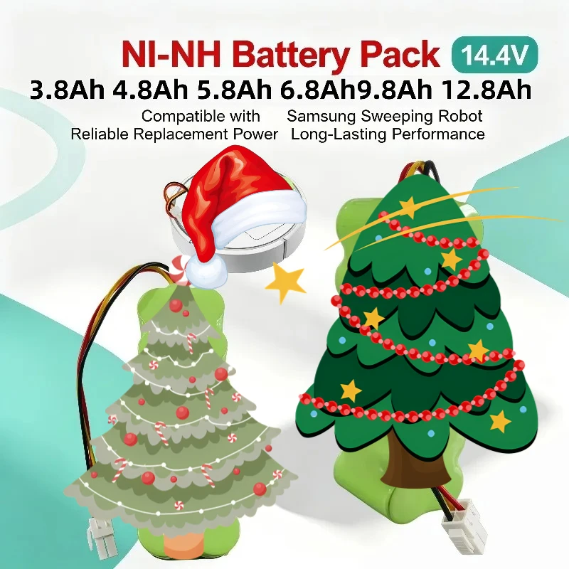 14.4V Ni‑MH Robot Sweeper Battery 3.8‑12.8Ah Replacement For Samsung VCA‑RBT20 DJ96‑00113C SR8895 SR8840 SR8845 SR8855