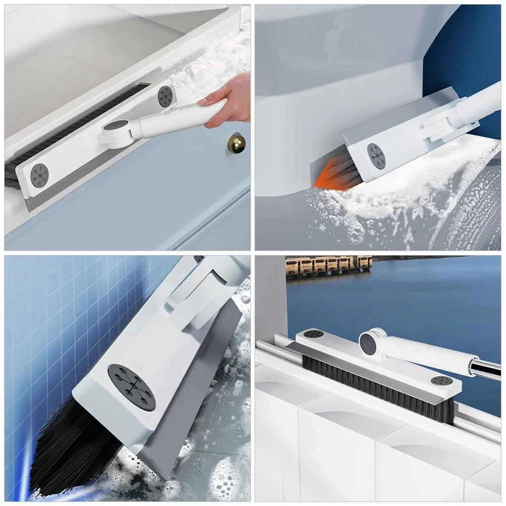 Bathroom Cleaning Brush Long Handle Fine Bristles Damage-Free Tiles Floor Scrubbing Brush Indoor Kitchen Toilet Floor Cleaning
