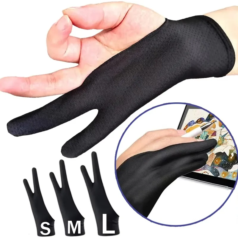 Drawing Glove Anti-touch Two-Finger Gloves For IPad Graphics Drawing Tablet Sketch Artist Smudge Guard Painting Glove S/M/L Size