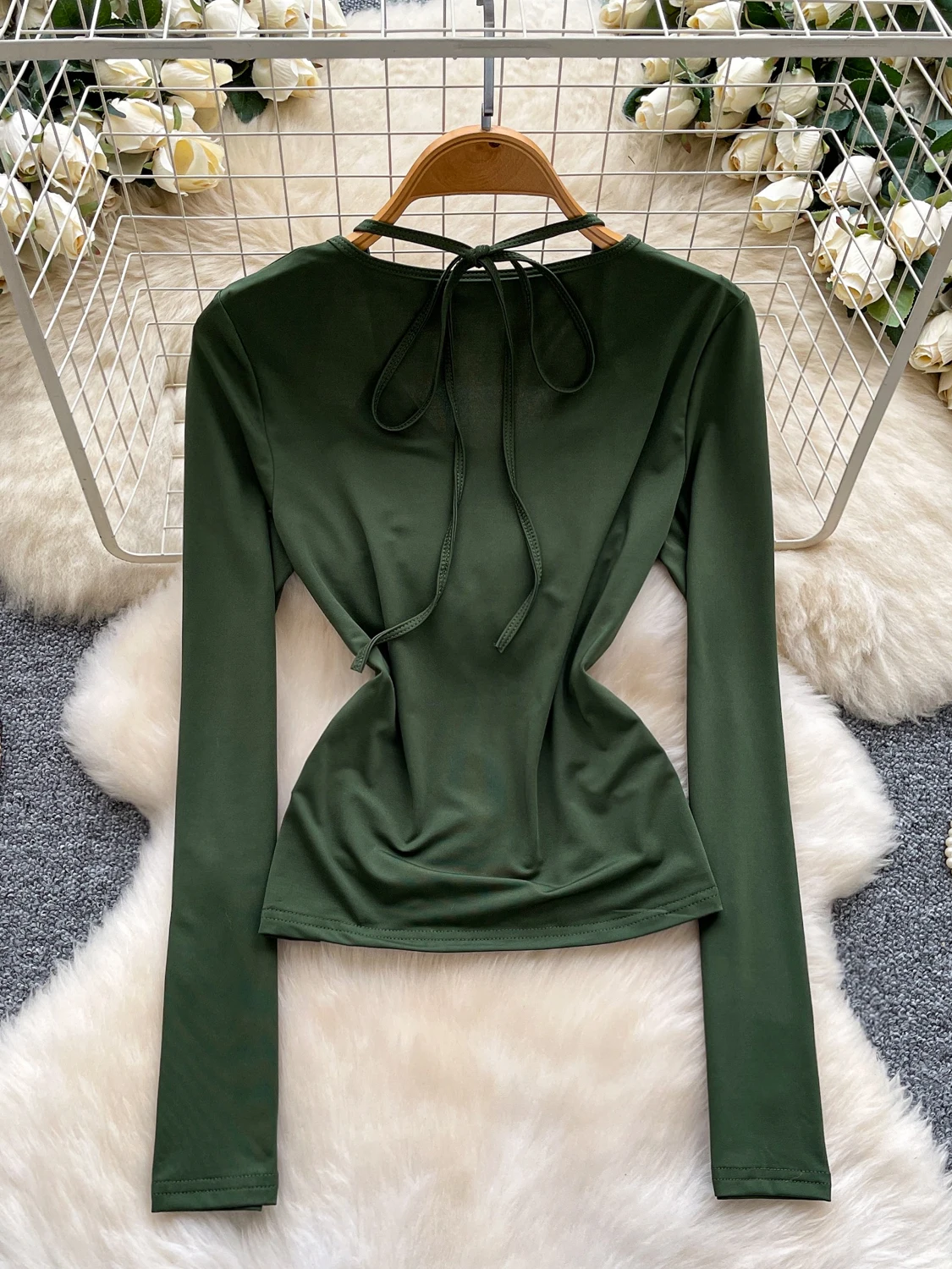 سليم صالح طويل Sve تي شيرت المرأة Sle الإبداعية تخفيف النسخة الكورية V-ne لون نقي الفتاة تصميم تحسس ter #4