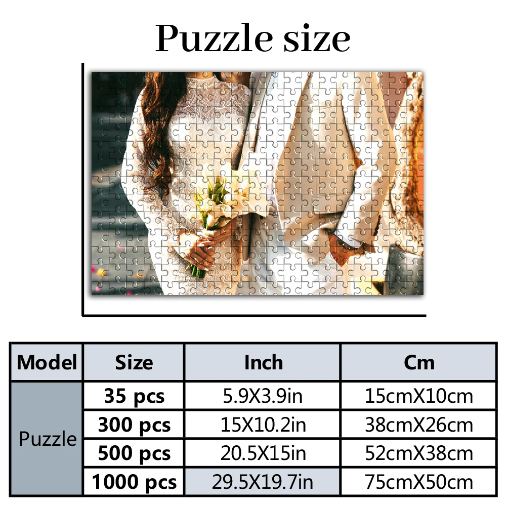 35/300pcs  Creative couple Customized Poster Jigsaw puzzle Mosaic Personalized Photo For Baby Toy Love Gift