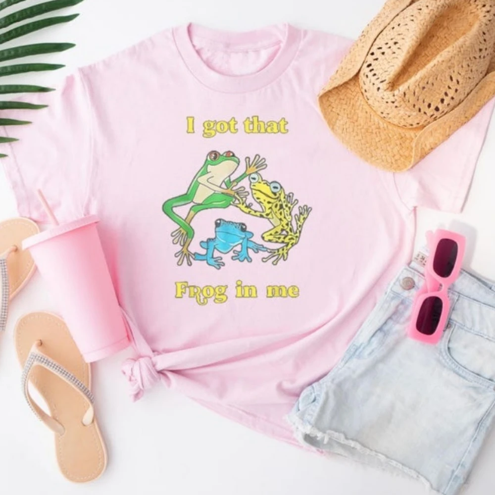 나에게는 개구리가 들어있었어 재미있는 여성용 티셔츠 남녀공용 동물 애호가와 유머 애호가에게 완벽한 창의적 스타일