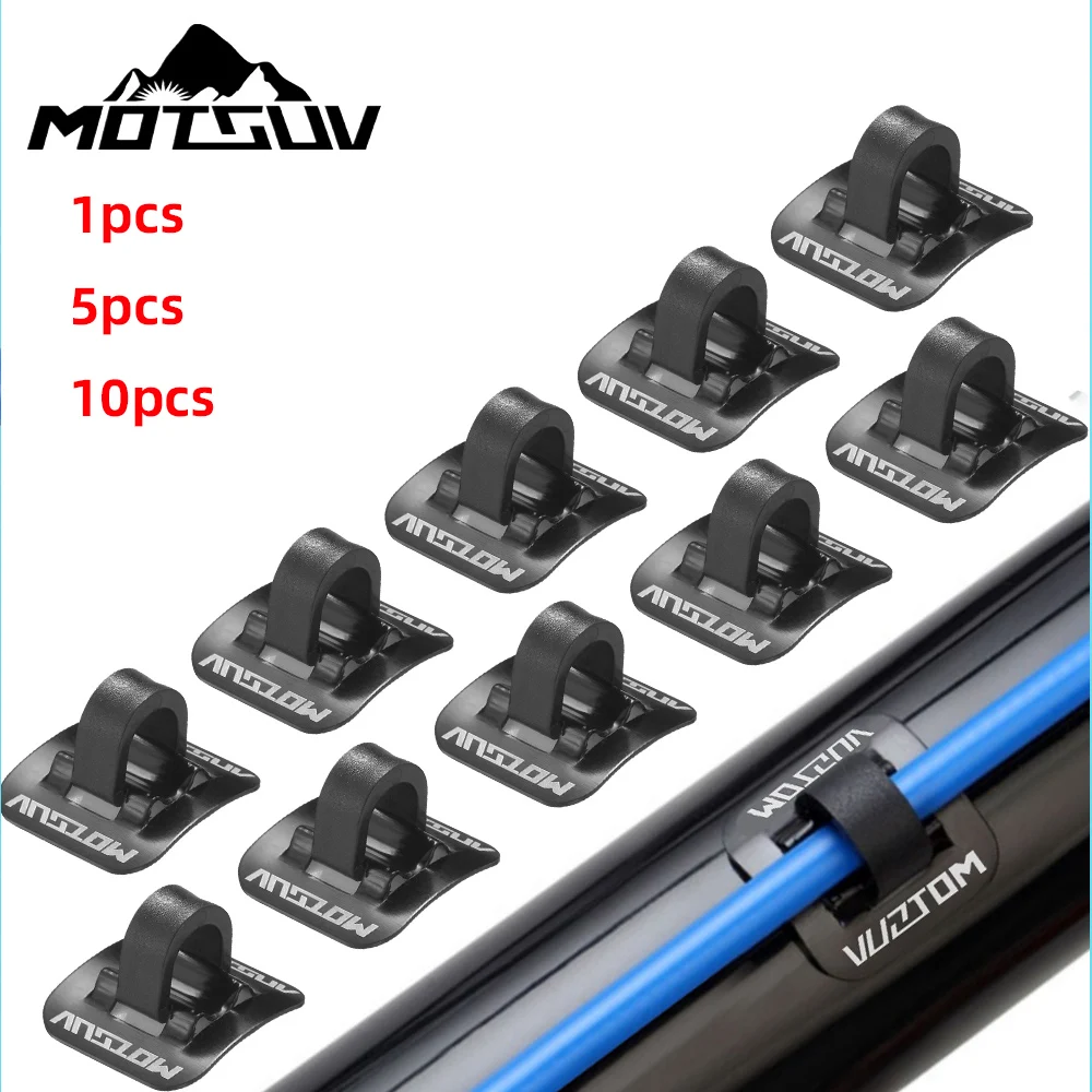 

1/5/10Pcs Stick-on Cable Guide, Aluminum Bike Oil Fixed Clamp Adapter，Bicycle Shift Brake Housing Line Tubing Buckle, Tube Clip