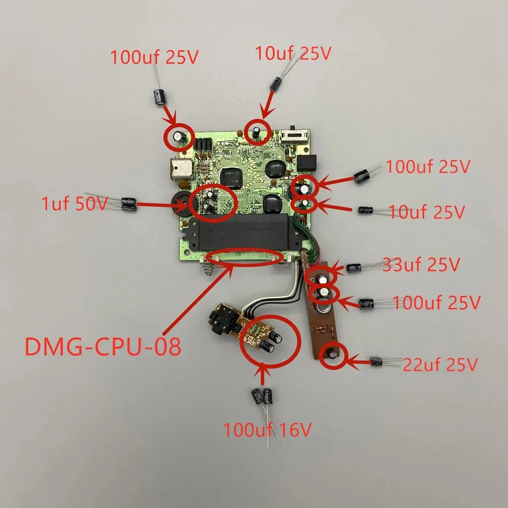 SMD Electrolytic Capacitor Replacement Kit For Nintendo Game Boy Classic GB DMG-01 Motherboard Repair Parts