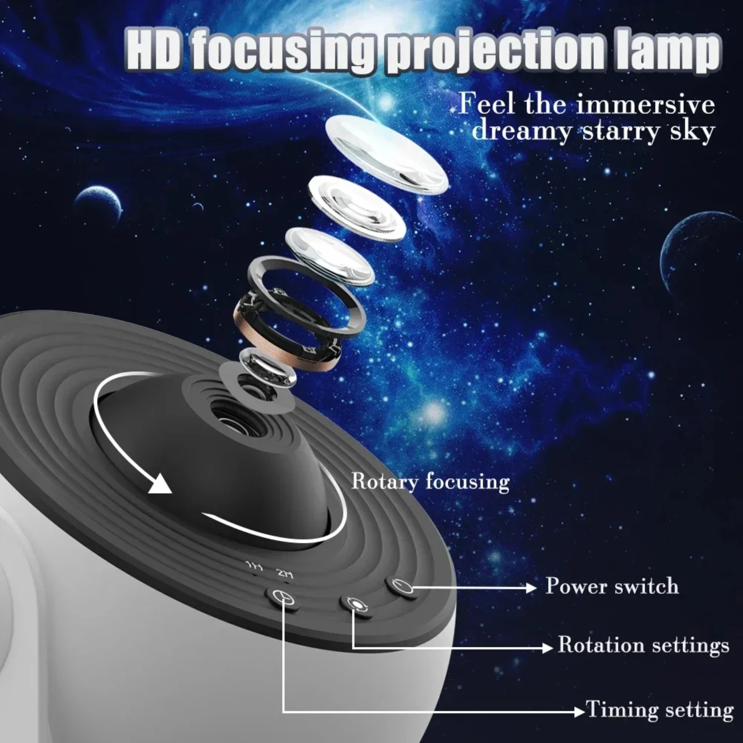 

12 In 1 Star Projector Bedroom Aurora Projection Night Light ° Rotating Planetarium Space Ambiance Lamp Gifts