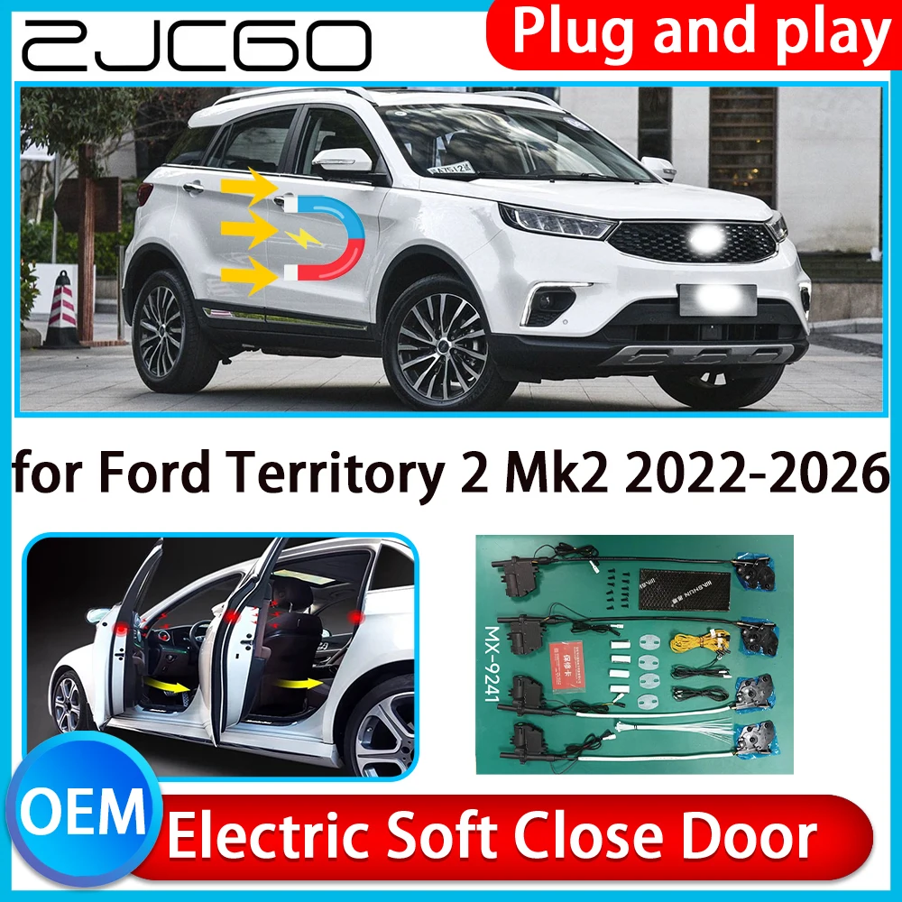 

ZJCGO for Ford Territory 2 Mk2 2022-2026 Auto Pull Car Soft Close Kit Door Power Latch Electric Door Catch Soft Closing Assist