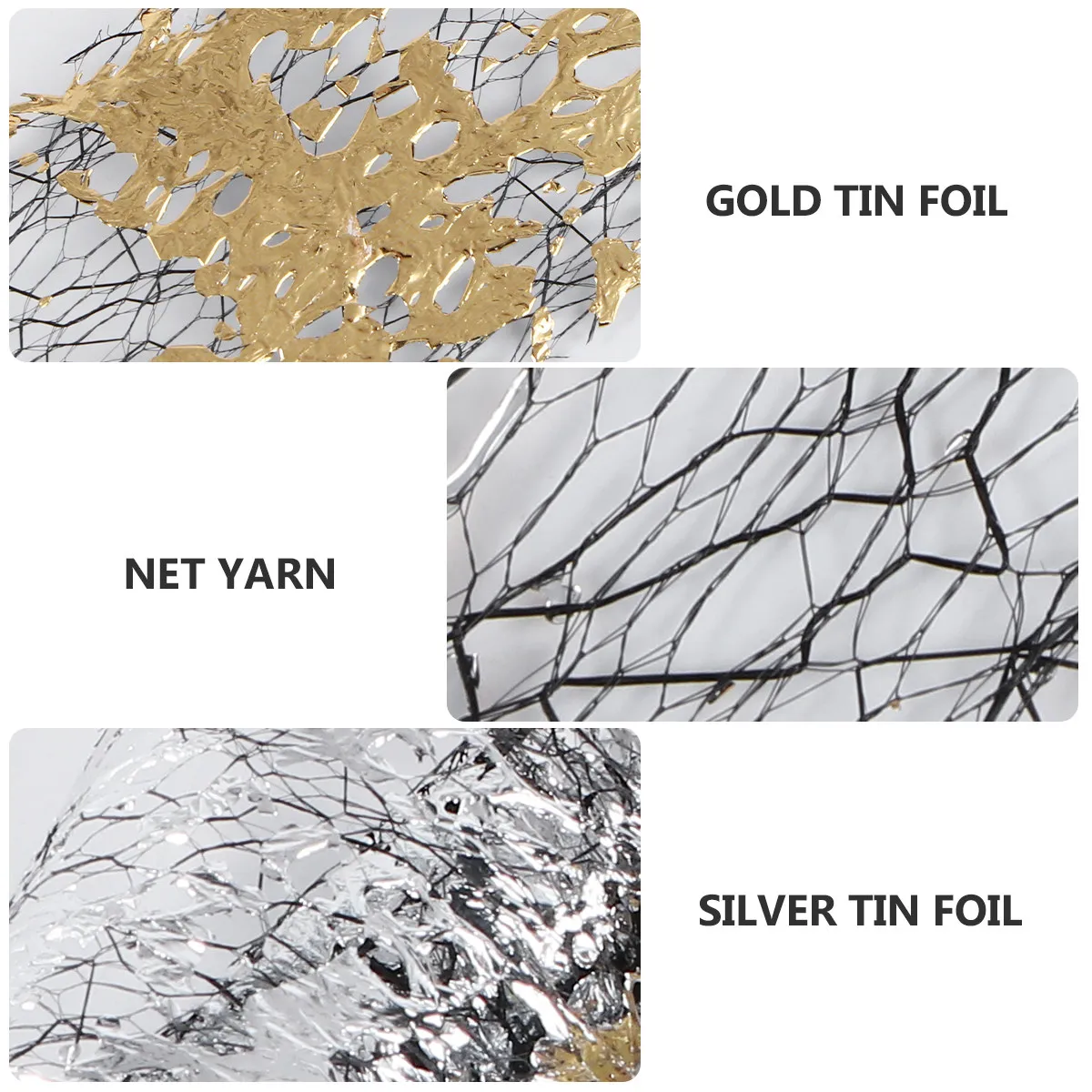 

Fashion DIY Nail Art Gold Silver Foil Mesh Gauze Phototherapy Decorations Nail Art Decor Supplies for Women Girls DIY Manicures