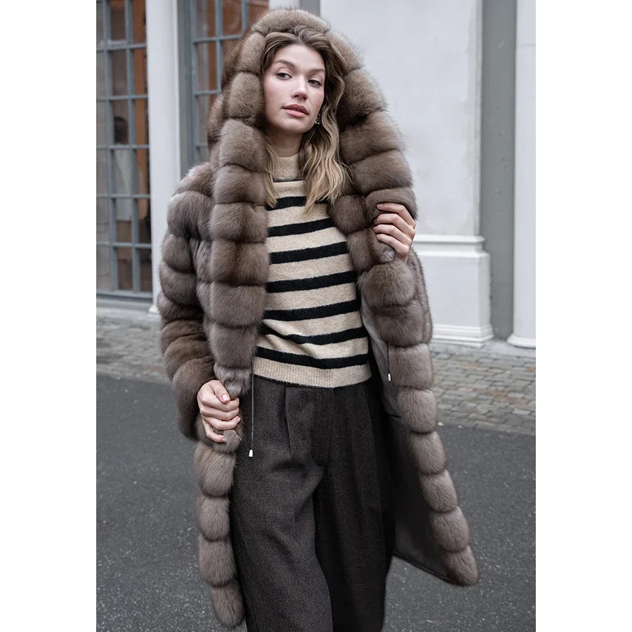 

Winter Jackets Women Fur Hooded Coats Female Real Fur Jackets New Fashion Luxury Natural Fox Fur Jackets