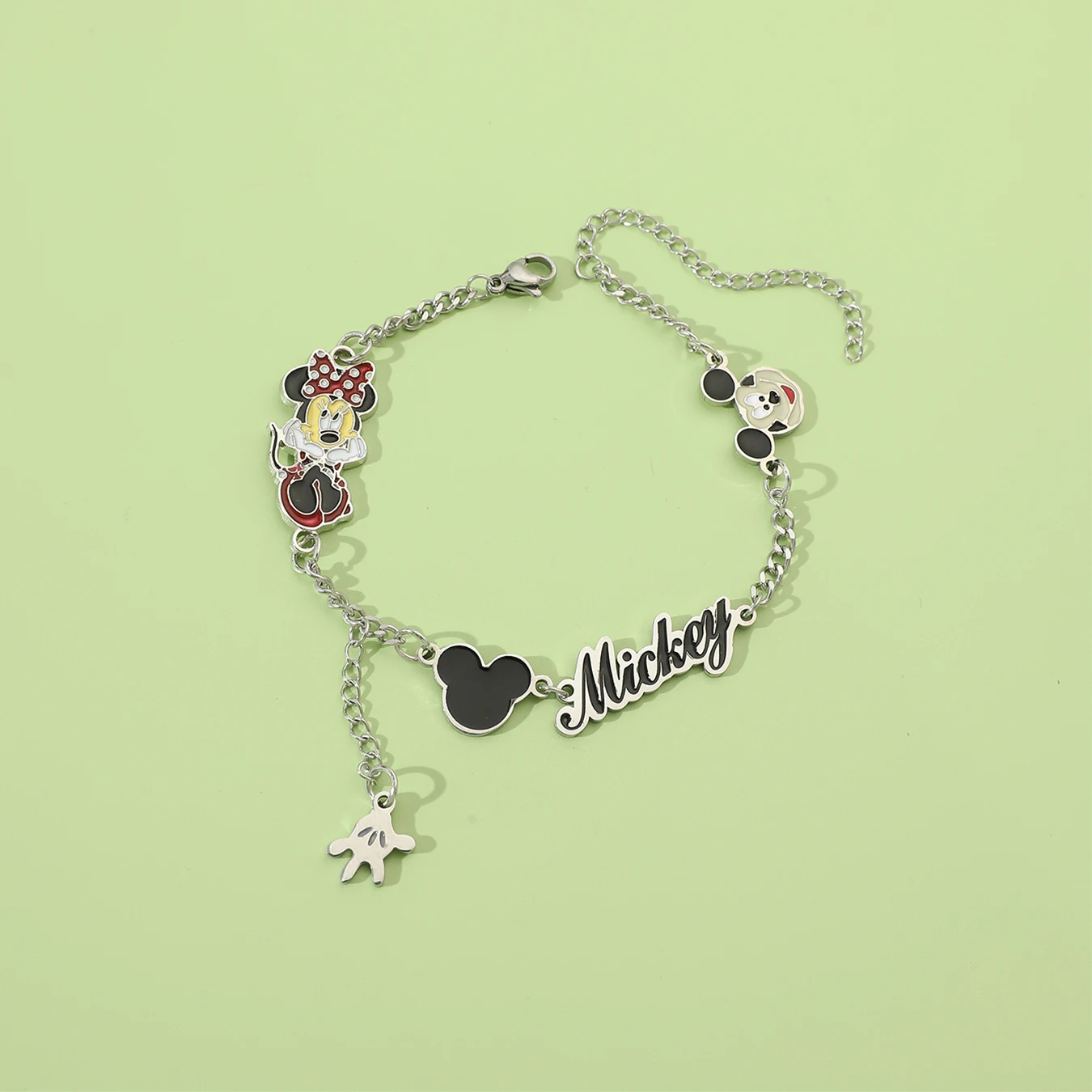 1 piece Disney series stylish cool Mickey Mouse Mickey Minnie element pendant versatile bracelet