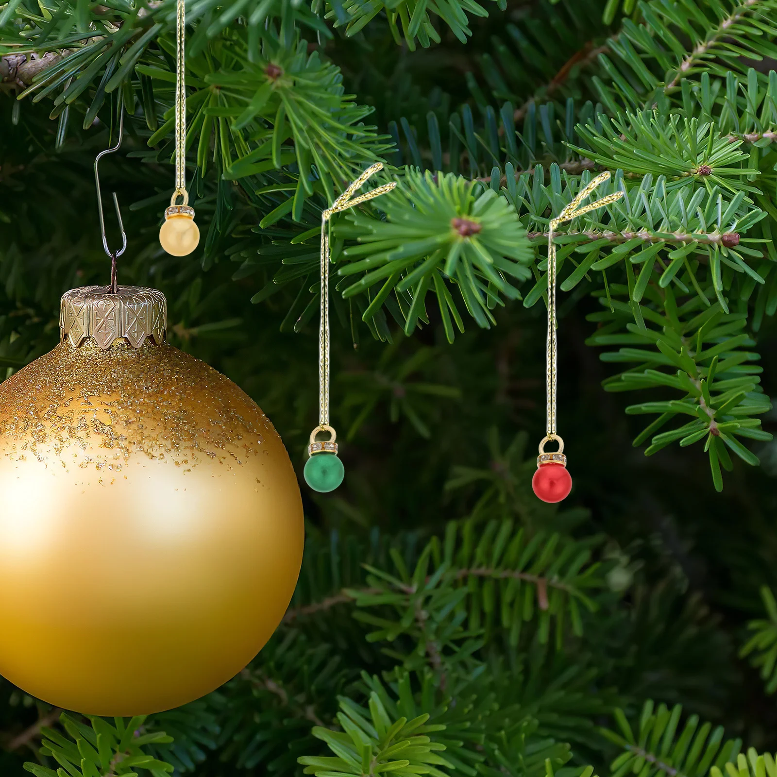 

150Pcs Mini Christmas Tree Hanging Balls Ornaments Glitter Rhinestone Multicolor Xmas Baubles Holiday Party Decorations