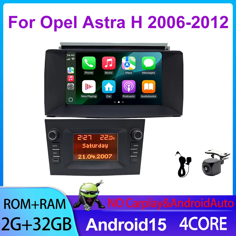 7 inch Auto GPS Navigatiesysteem voor Opel Astra H 2006-2012 HeadUnit Radio met Draadloze Carplay Multimedia CD DVD Autoradio