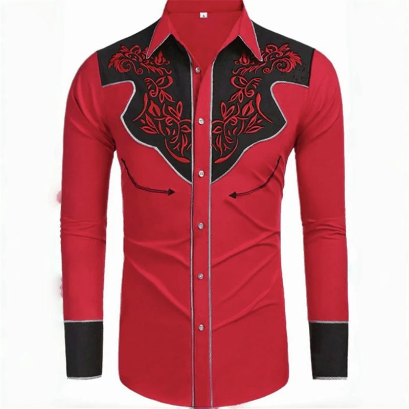 20 -color men\'s shirt long -sleeved shirt retro western denim big size loose cardigan long -sleeved casual shirt soft fabric
