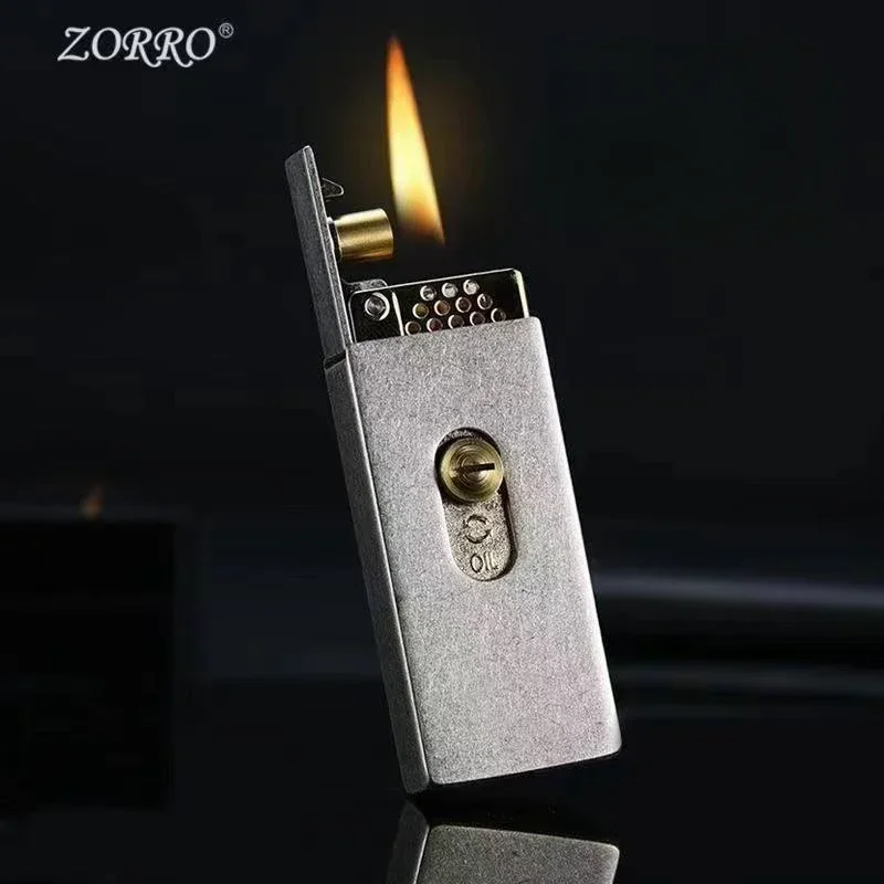 2023 New Rare Upward Slide Lighter New Design of Automatic Ignition Gasoline Smoking Lighter Copper/Zinc Alloy