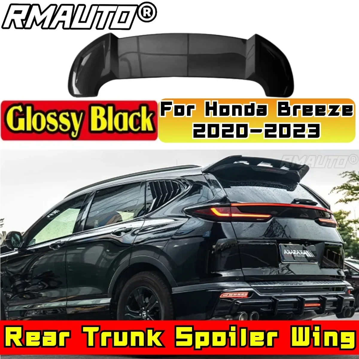 Car Rear Roof Spoiler Exterior Part ABS Plastic Car Rear Spoiler Wing For Honda Breeze 2020 2021 2022 2023 Modification Part