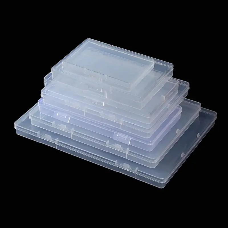 1Pcs Transparent Rectangular Plastic Box, Dustproof Storage Case, Sturdy Jewelry Nail Art Rhinestones Container