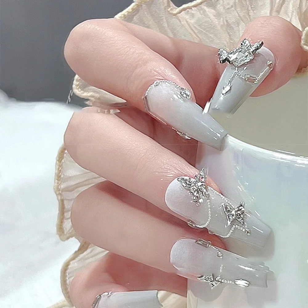 10 Uds. De decoración de verano, decoración artística de uñas de Metal, cristal 3D, abalorio de lujo para uñas, diseño de boda DIY, suministro de uñas con diamantes de imitación