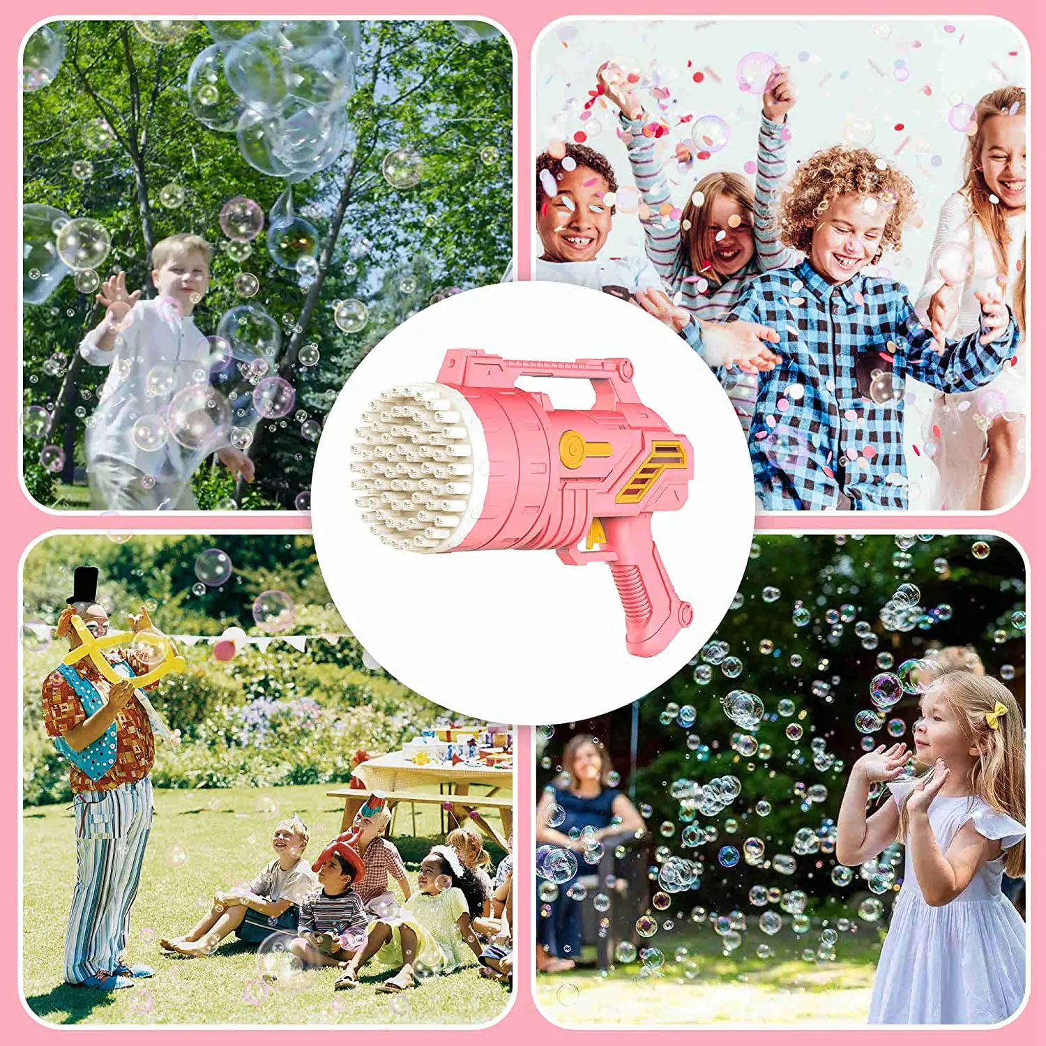 Bubble Gun 69 HolesAutomatic Blower Maker Big Soap Bubble Machine with Light Pomperos Summer Outdoor Toys for Kids Birthday Gift