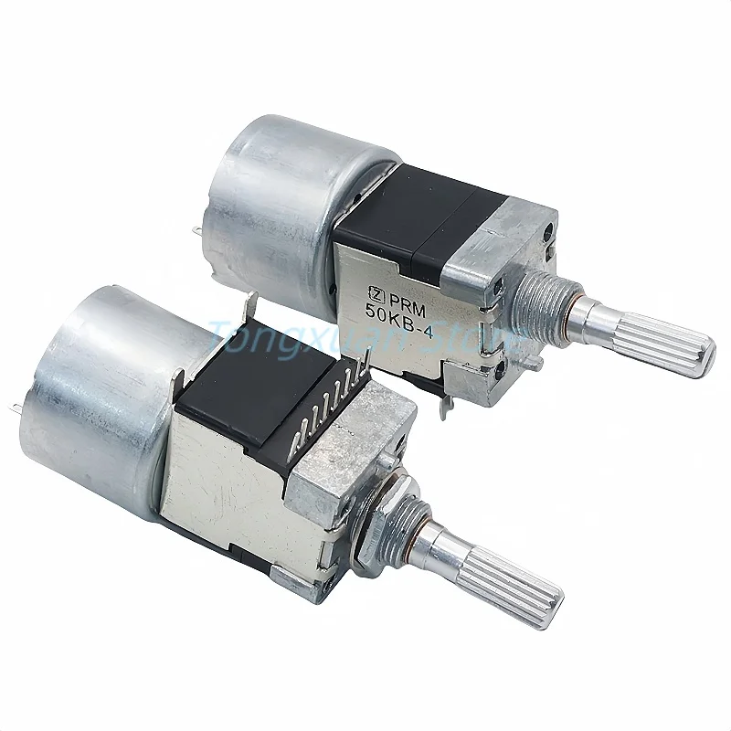1pc RK168 Motor Machine Drive Volume Potentiometer 50KB-4 8Pins B50K B100Kx2 Stereo Amplifier Dual Channel 25MM Half Plum Shaft