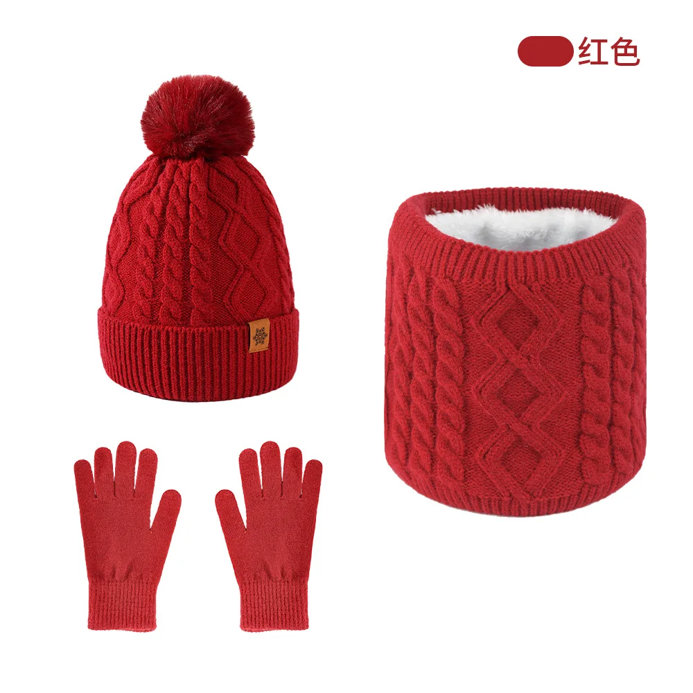 Women's Winter Fleece Lined Knit Hat Scarf Gloves Set Outdoor Riding Ear Cover Warm Beanie EU US view 6
