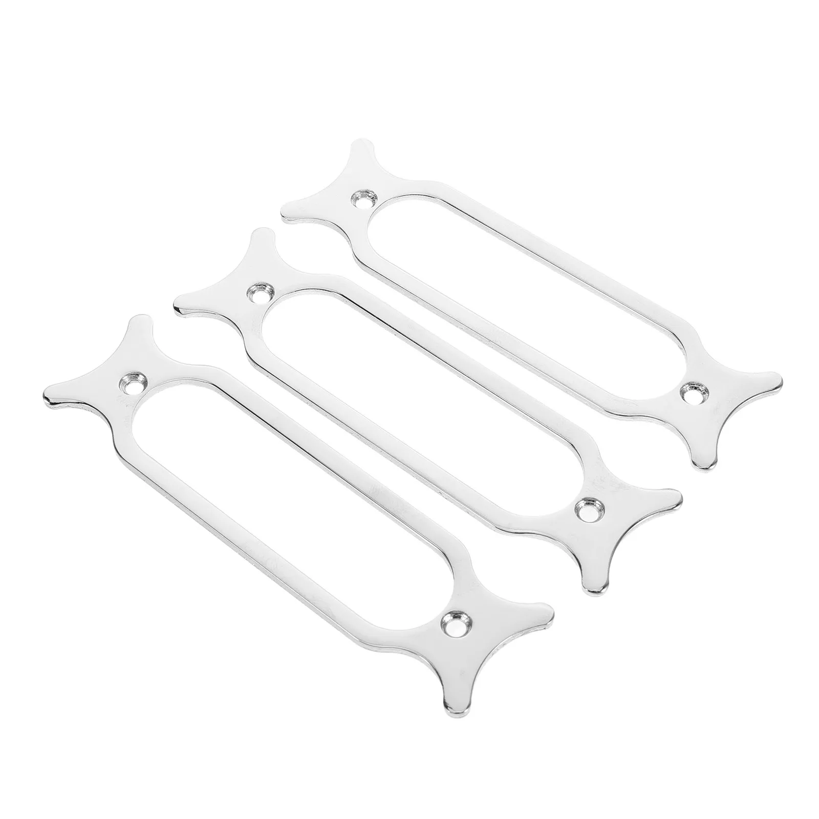 3Pcs Electric Guitar Pickup Rings Single Coil Metal Pickup Frame Bezel 77Mm Hole Spacing Silver Replacement Guitar Parts