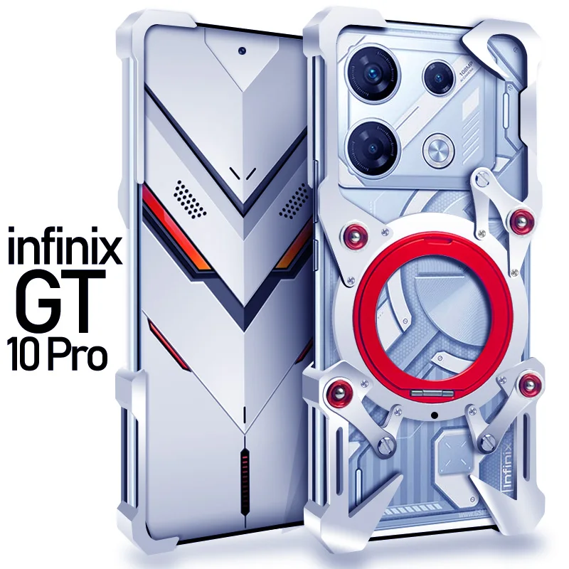 فاخر زيمون معدن جديد ثور الثقيلة درع معدن الألومنيوم جراب هاتف ل انفينيكس GT 10 20 نوت 40 50 برو + عودة Fundas Coques #2