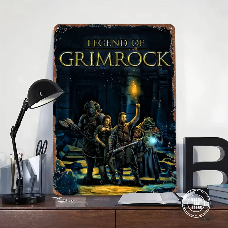 Legend of Grimrock Game Art 3D Texture Printed Poster Custom Vintage Metal Tin Plate Sign for Wall Art Home Decorations Man Cave