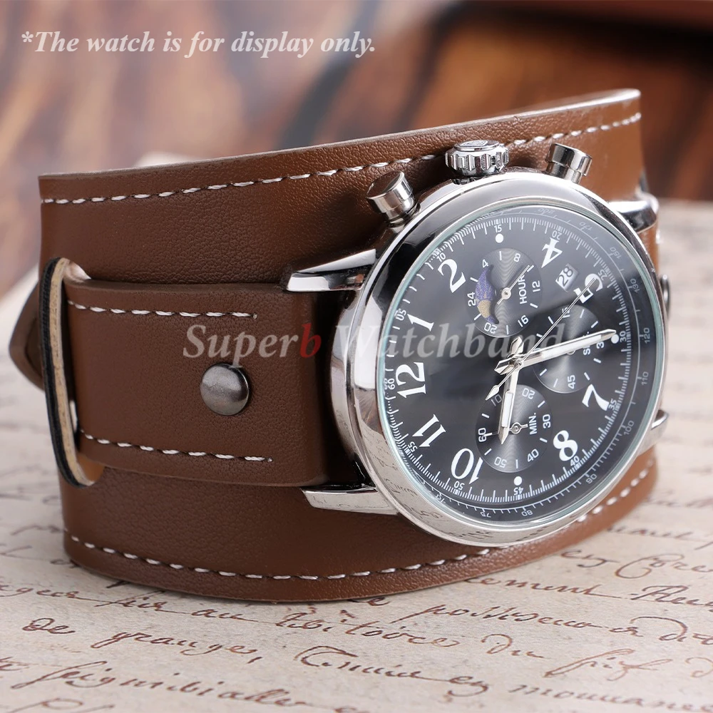 Leather Strap Men's Watch Band for Seiko 20mm 22mm 24mm Retro Style Watch Strap for Men Black Brown Pallet Bracelet