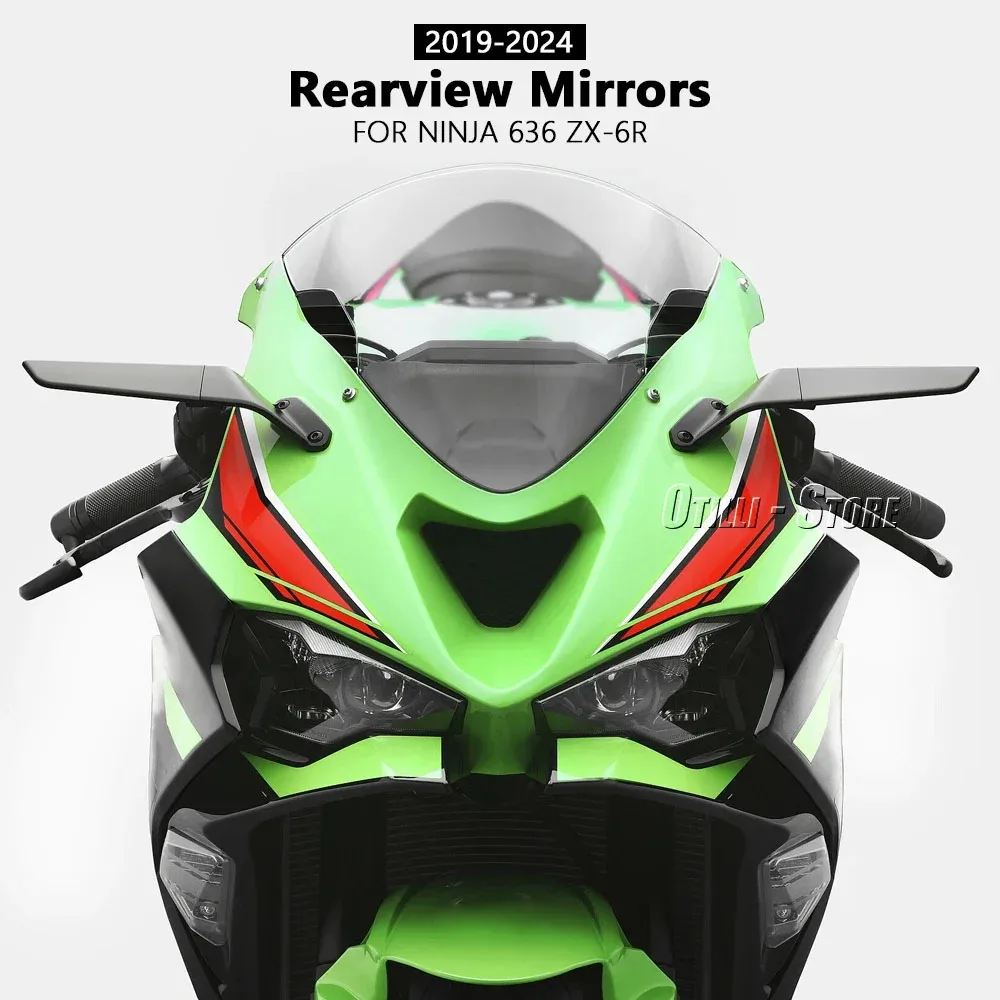 Motorcycle Side View Mirror For Kawasaki Ninja 636 ZX-6R ZX6R ZX 6R 2019-2025 Stealth Winglets Rearview Mirrors