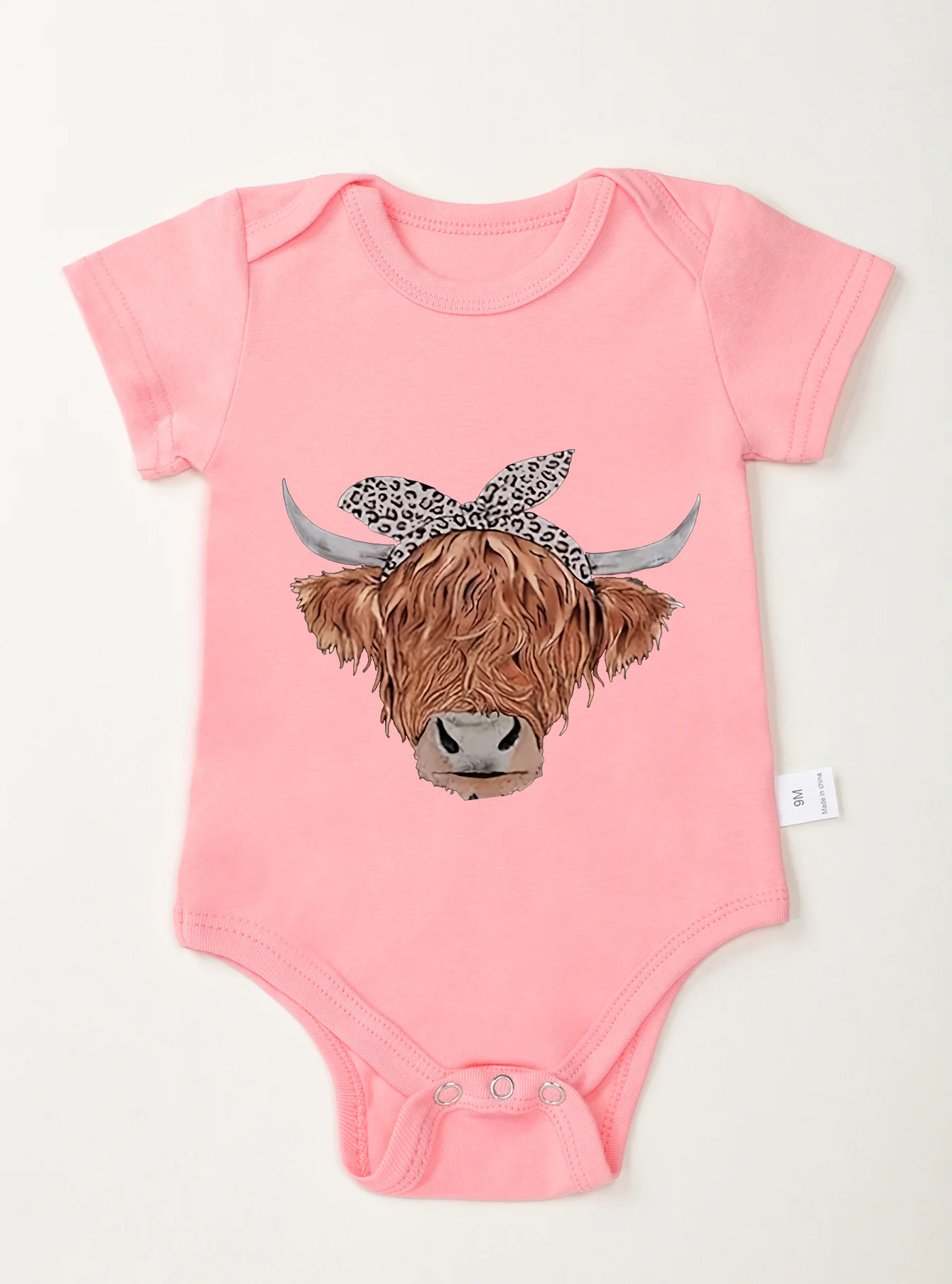 Bodysuit Baby Girl Boy Newborn Short Sleeve Cow Printing Clothes Rompers Jumpsuit Infant Toddler Cute Carton Pattern Harajuku