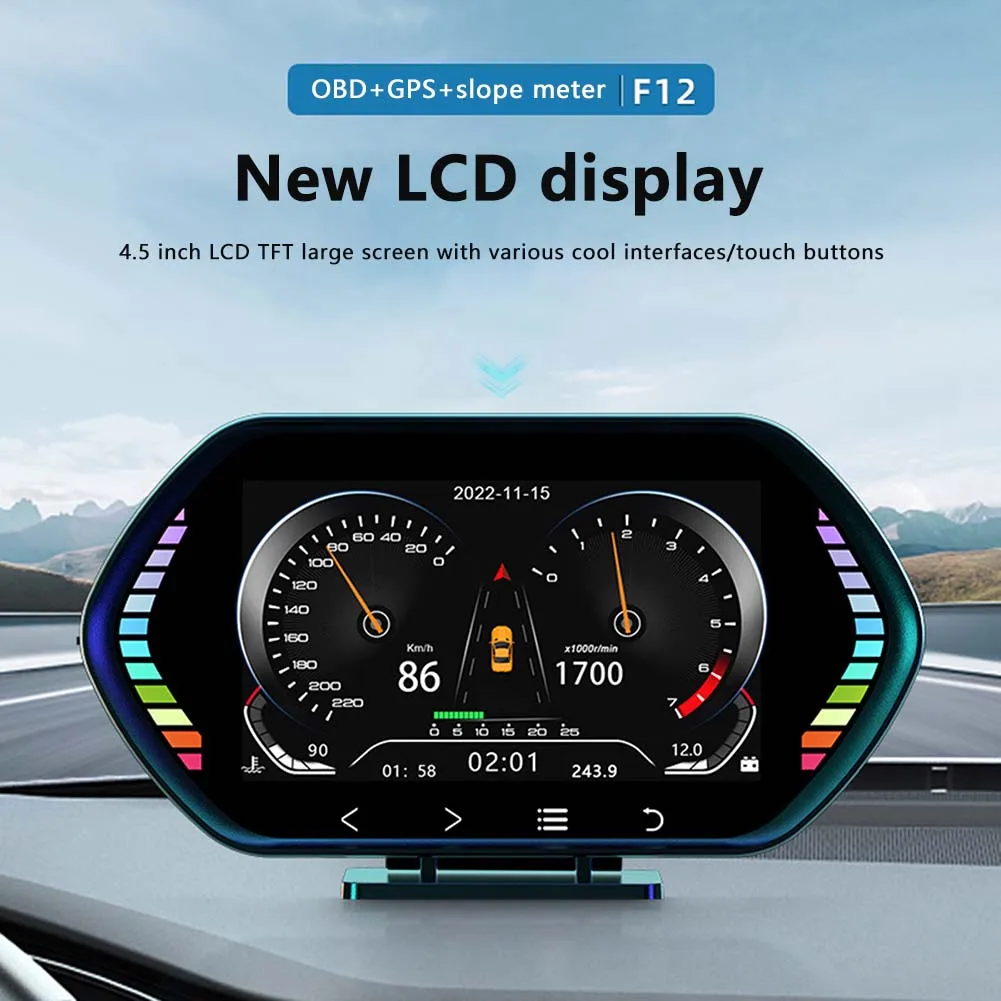 Color Light HUD Head Up Digital Speedometer Outdoor Off Road Speed Guide For Car Auto SUV