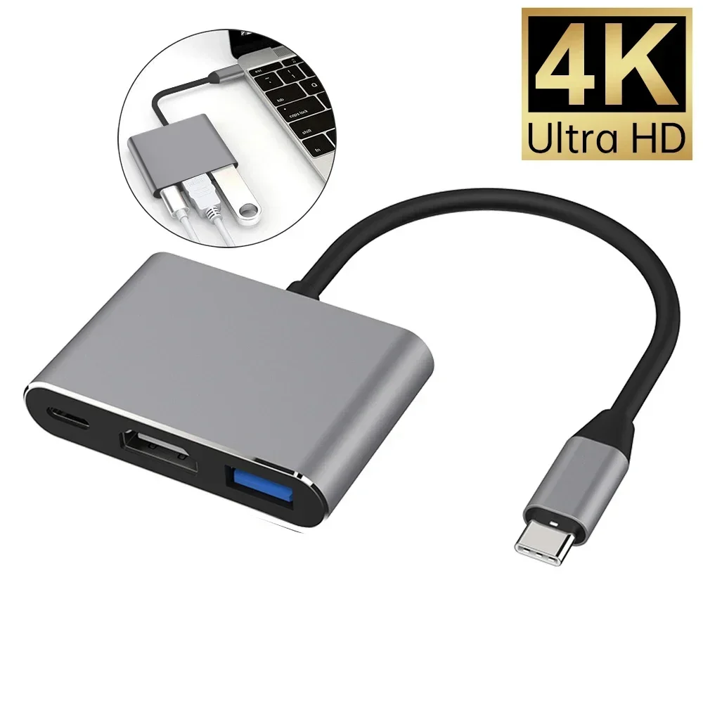 

USB-C To HDMI 3 in 1 Cable Converter for Samsung Huawei iPad Mac NS USB 3.1 Type C To HDMI 4K USB 3.0 USB 3.2 Adapter Cable