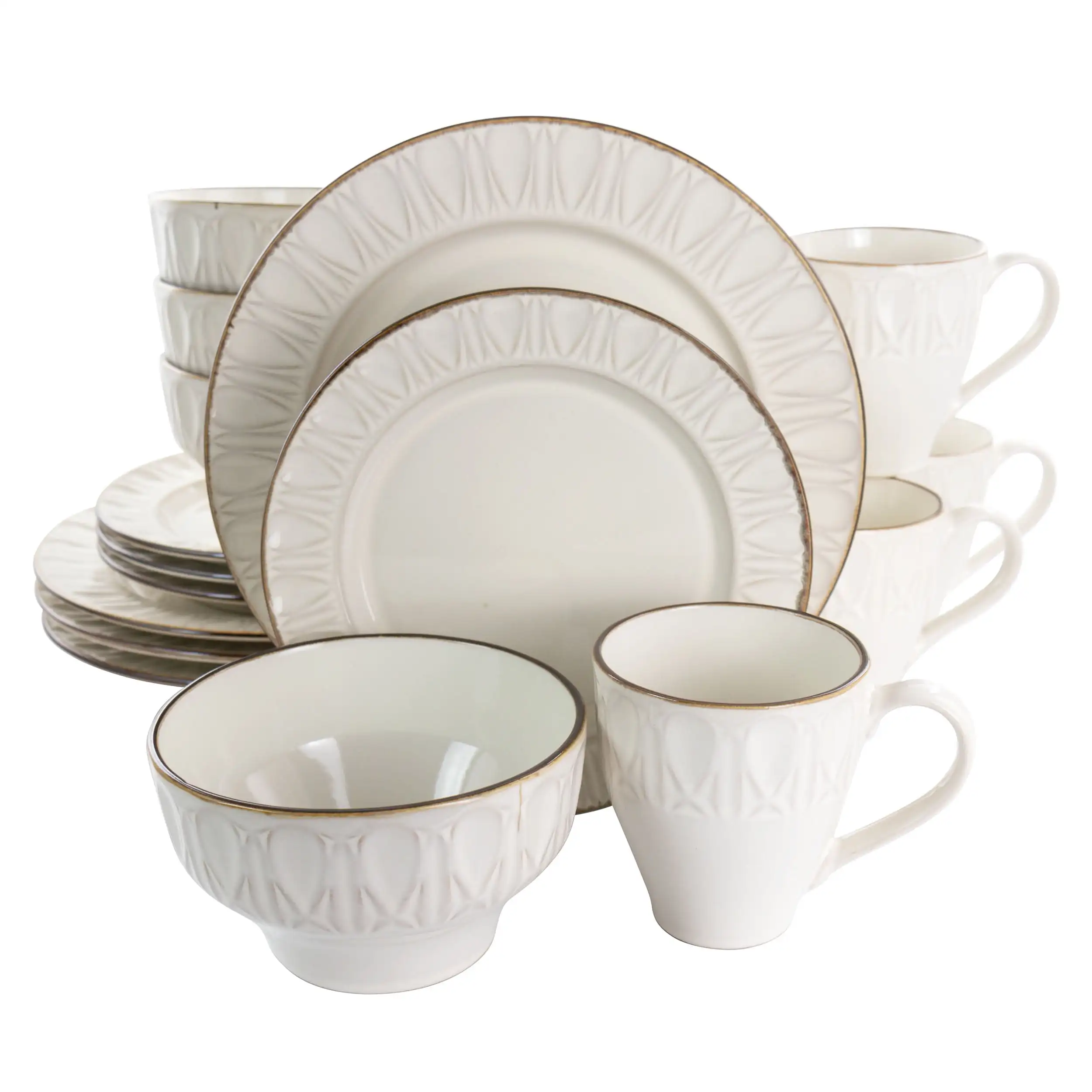 

Golden Halo 16 Piece Stoneware Dinnerware Set