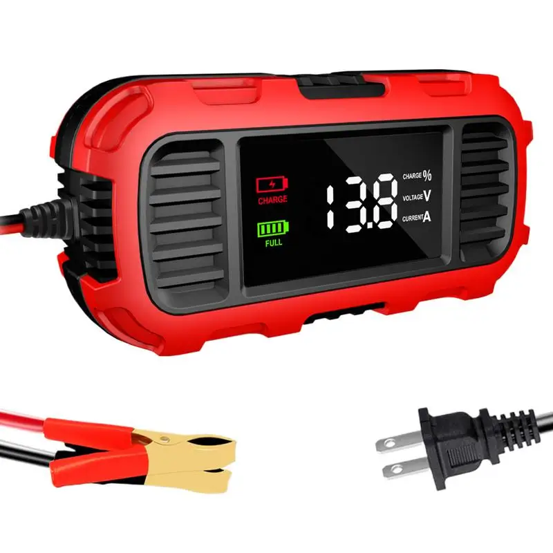 12V 2A Car Battery Charger Digital Display Smart Battery Charging Tool Battery Trickle Charger Maintainer for Car Truck Battery